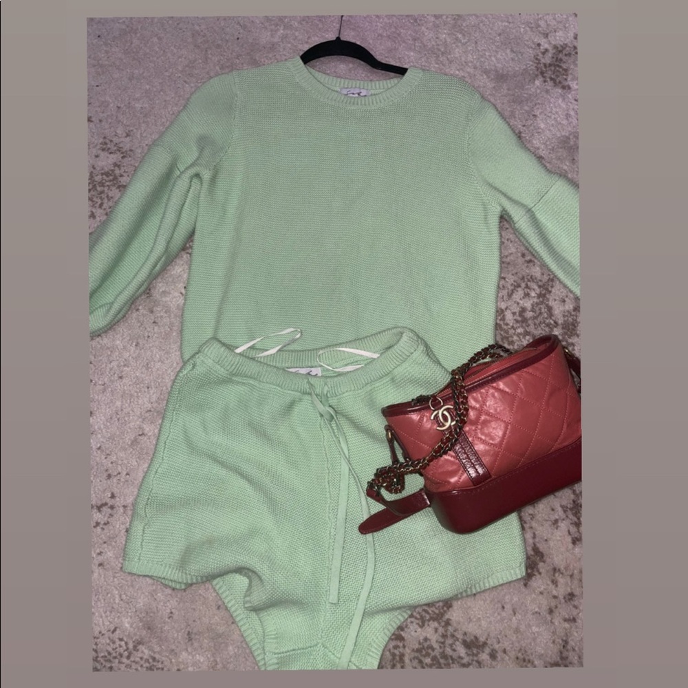 Sabo Skirt Mint Green Sweater Set